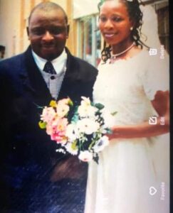 Babajide and wife during their wedding 
