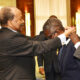 President/CE, Dangote Industries Limited, Aliko Dangote being decorated with the “Commander of the National Order of Valour” by President of the Republic of Cameroon, Paul Biya at The Unity Palace, Yaoundé, Cameroon