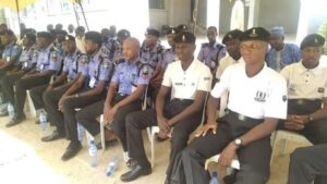 Cross section of officers at the recitation