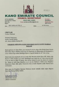 The letter written I  Hausa