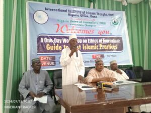 From left NUJ ,Chairman Abbas Ibrahim,Standing Head of IIIT and veteran Journalist Mustapha Ibrahim Chinade,Malam Bala Muhammad and Dr Ibrahim Siraj Adhama 