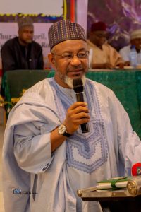 Dr Bashir Aliyu Umar during the presentation  