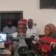 Comrade Ibrahim Abdullahi Waiya addressing the Press after the meeting