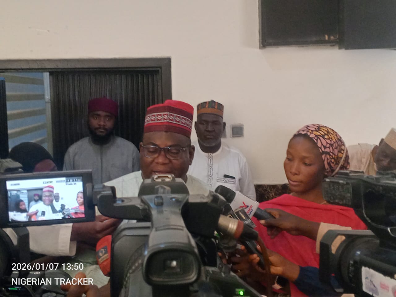 Comrade Ibrahim Abdullahi Waiya addressing the Press after the meeting