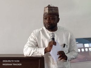Dr Zaidu Abubakar the executive chairman making a remark